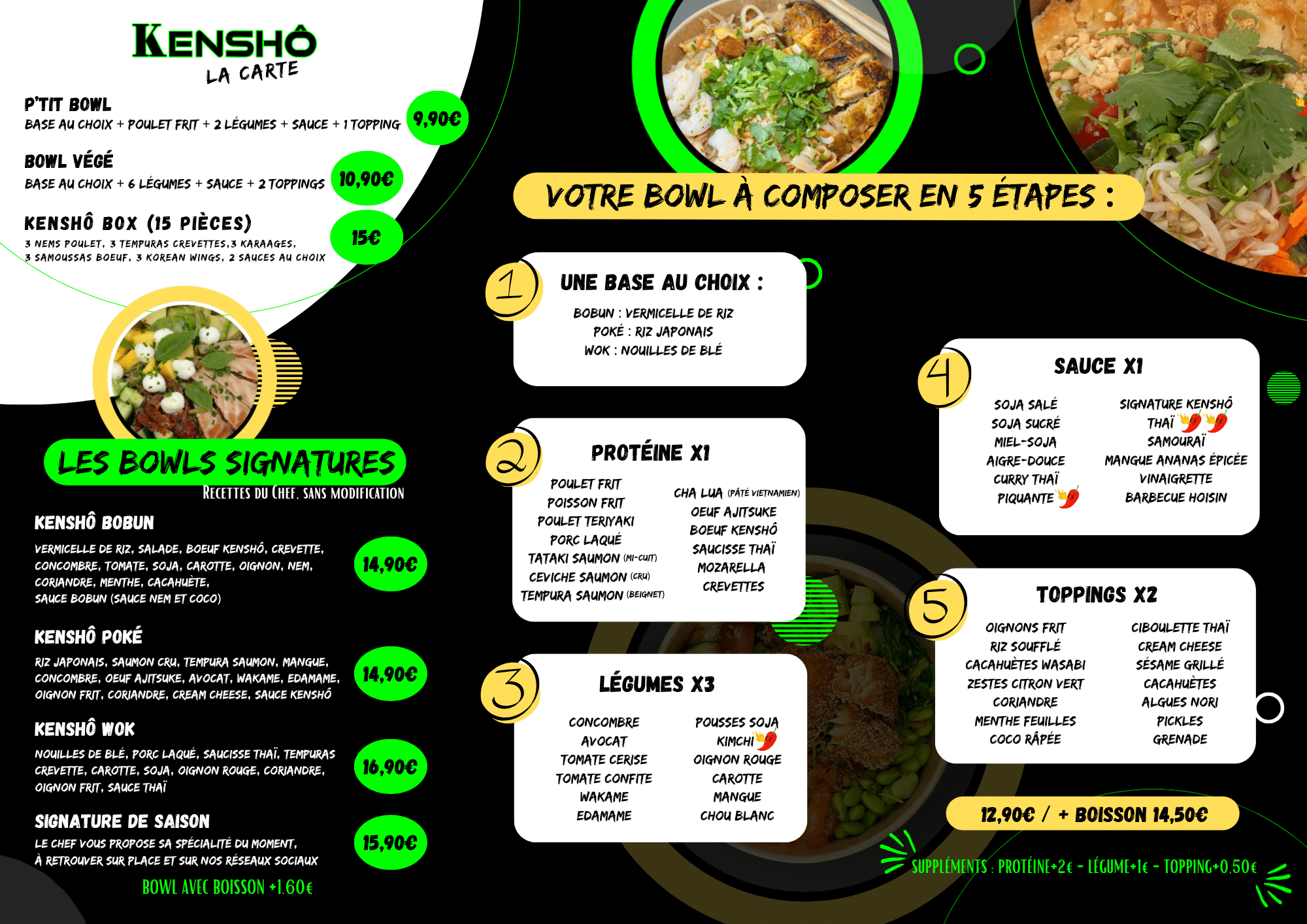 Présentation des recettes du chef et des ingrédients pour la composition des bols saison 2025-2026
