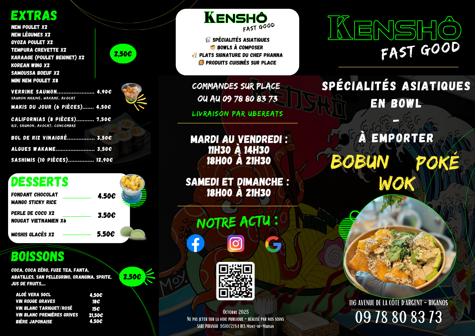 Présentation verso de la carte Kensho saison 2025-2026